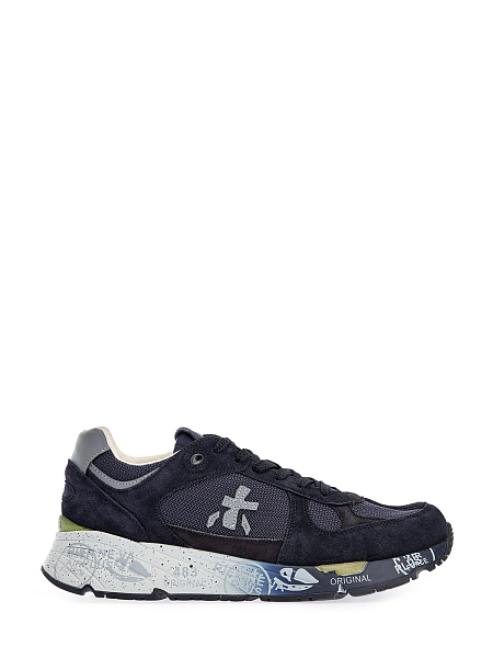 Комбинированные кроссовки из сетчатого текстиля и замши